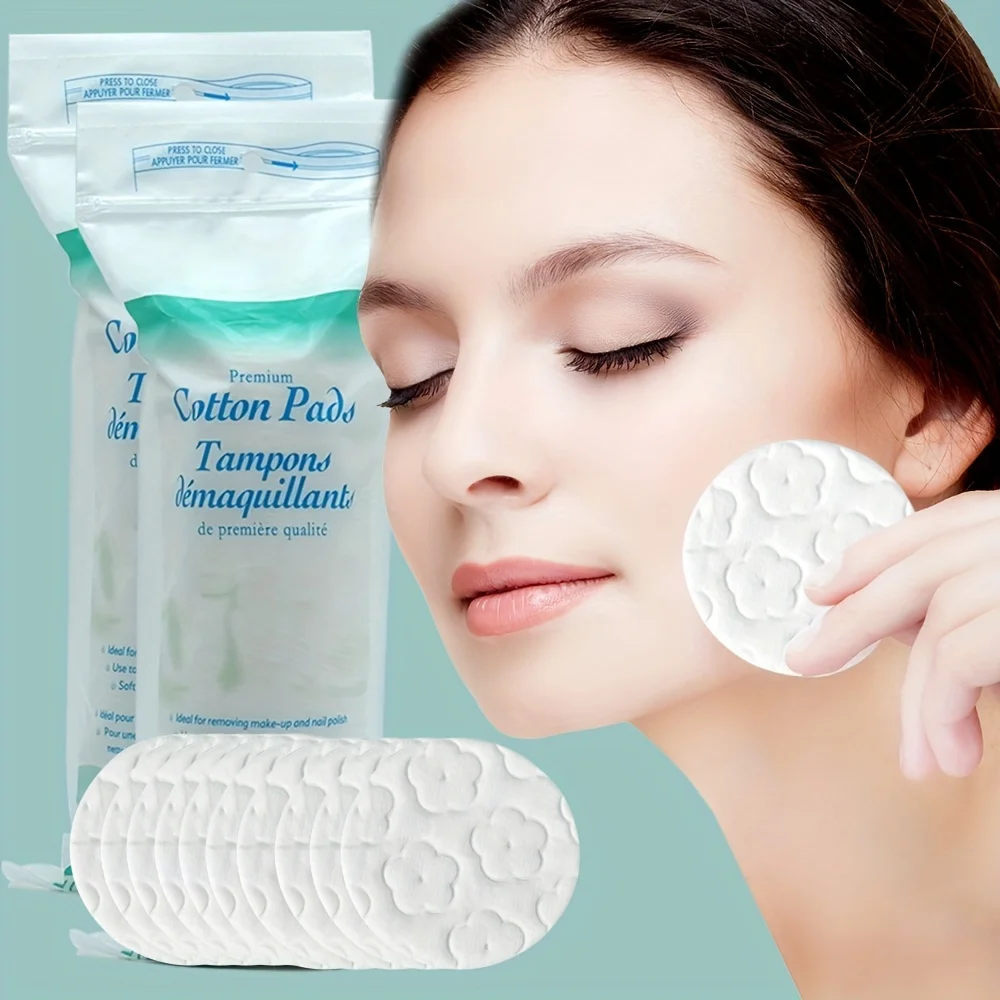 Makeup Remover Pad,Cotton Sandwich Round Makeup Remover Pad Double Effect Cleansing Disposable Makeup Pad 100pcs/200pcs/400pcs