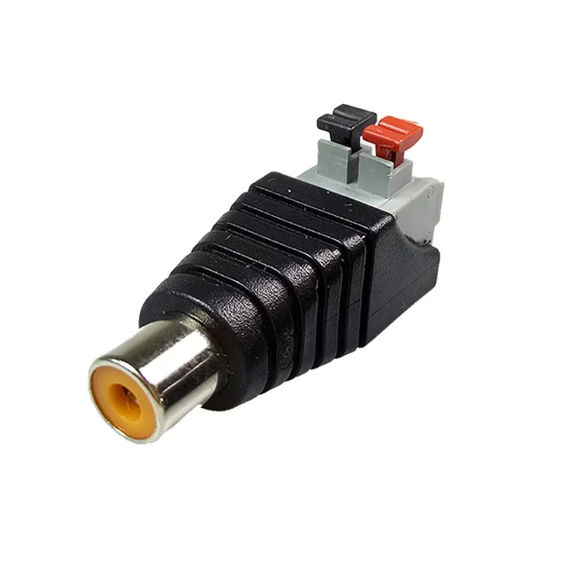 10PCS RCA AV Balun Connector RCA Male/Female AV Screw 2 Poles Terminal Pressed Type CAT5 to CCTV Camera Video AV Terminal Block