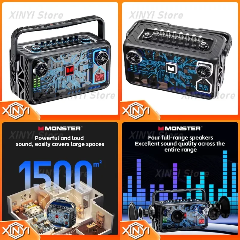 for Portable Outdoor DJ EQ Super Loud Wireless Bluetooth Party Box Gaming Speaker with Mic for Home Performances