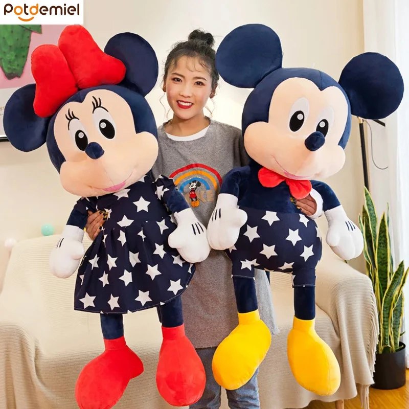 Cartoon Anime Character Mickey Plush Toys Minnie Doll Plush Hug Pillow Mickey Mouse  Room Pillow Doll Children's birthday Gifts
