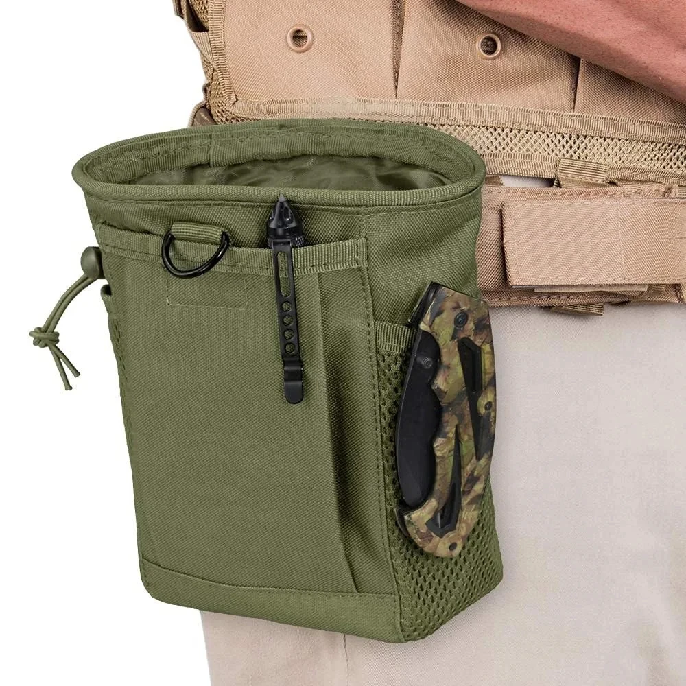 Tactical Molle Dump Pouch,Hunting Magazine Recovery Pouch Drastring Ammo Bag Belt Waist Fanny Pack Adjustable Holster Bag