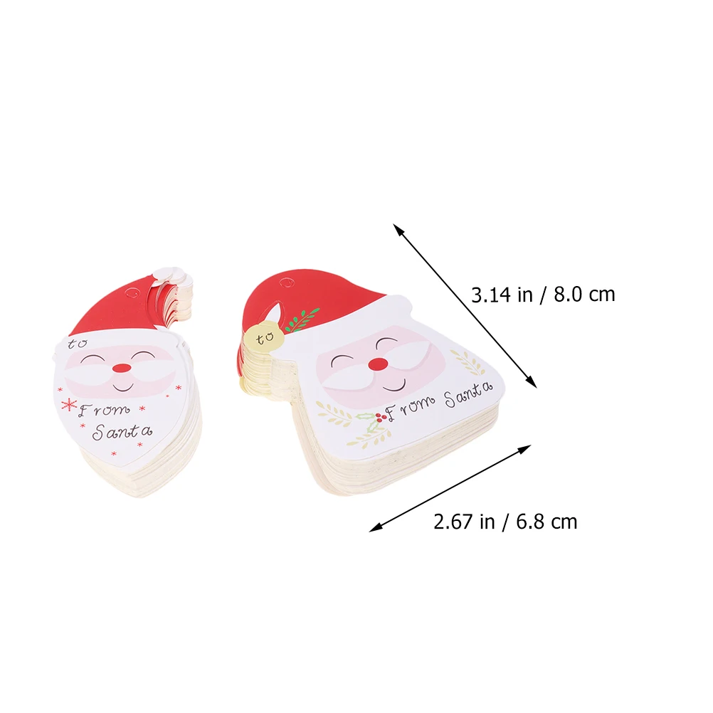 

200pcs Santa Claus Tags Christmas Tree Decorations Kraft Paper Gift Labels Party Supplies DIY Projects Holiday Season