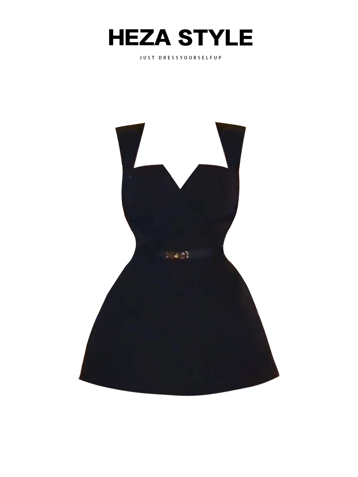 

HEZA Hepburn Sle plus Size V-Ne Strap Dr Women's Summer High Waist A-Line ort Dr Casual No Brand Ciwalk