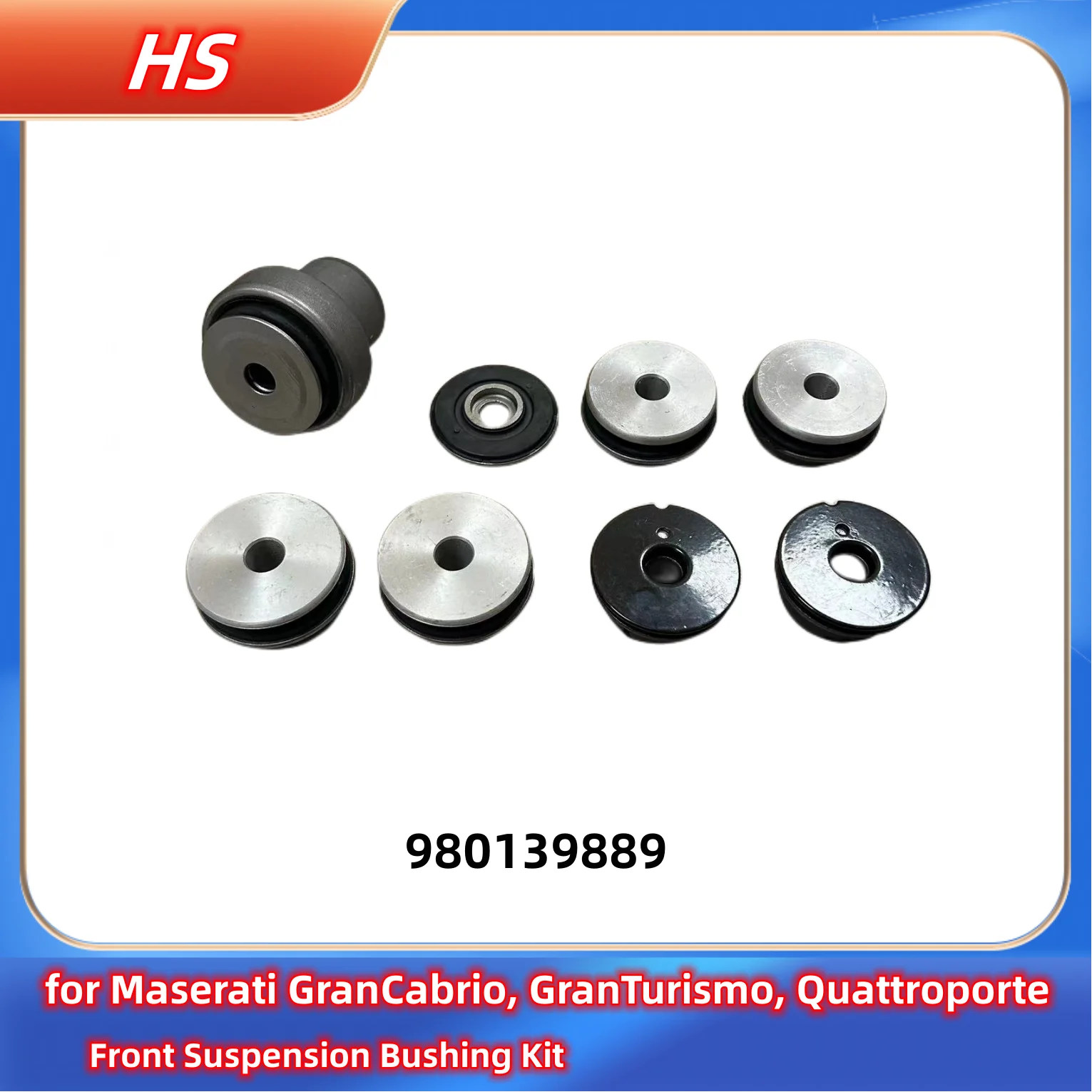 Front Suspension Bushing Kit for Maserati GranCabrio, GranTurismo, Quattroporte 980139889