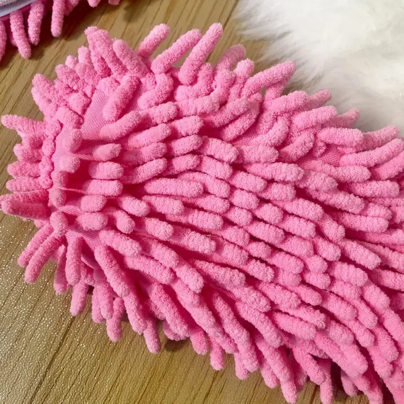1 Paar Mikrofaser-Reinigungsmop-Hausschuhe, waschbare Bodenreinigungs-Hausmop-Schuhe, Staubwisch-Hausschuhe, Werkzeug und Zubehör zur Schmutzentfernung – Detail 5