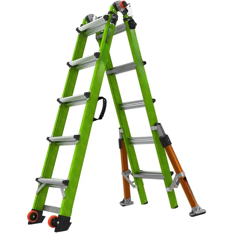 All Terrain Ladder, 22 ft., Multi-Position Ladder with Adjustable Legs, Fiberglass
