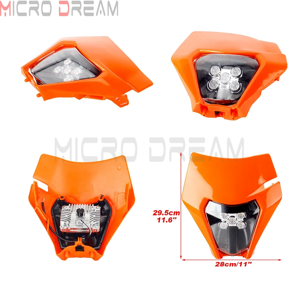 Universal Motocross Enduro Dual Sport Headlight E8 Emark LED Headlamp for 690 Enduro 350 450 500 EXC EXCF Six Day 250 XCW Yamaha