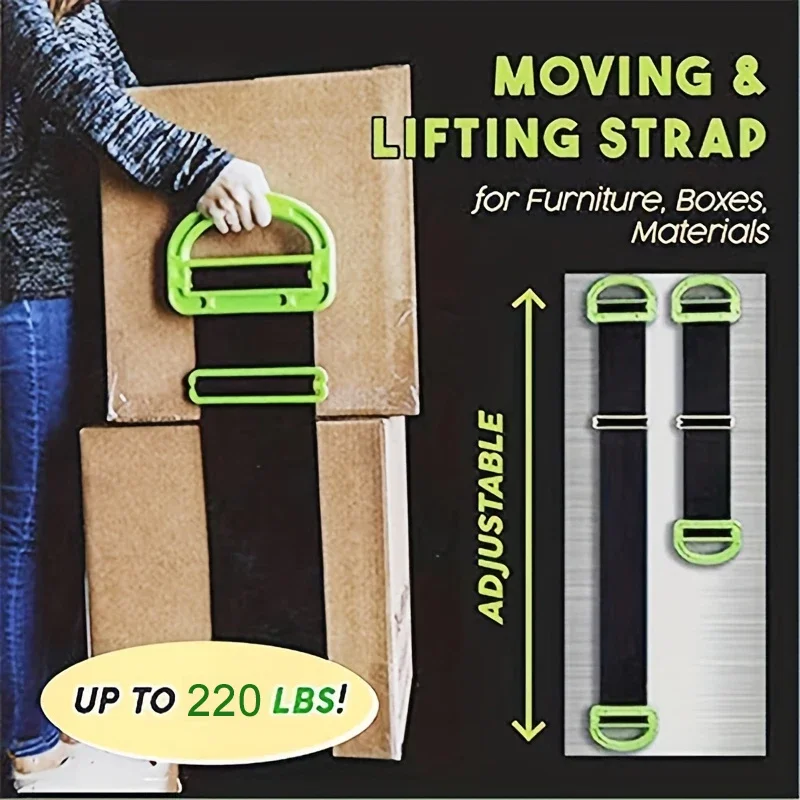 Adjustable Lifting Moving Straps, Moving Straps for Furniture and Multifunctional Carrying Strap with Handles Support 220Lbs