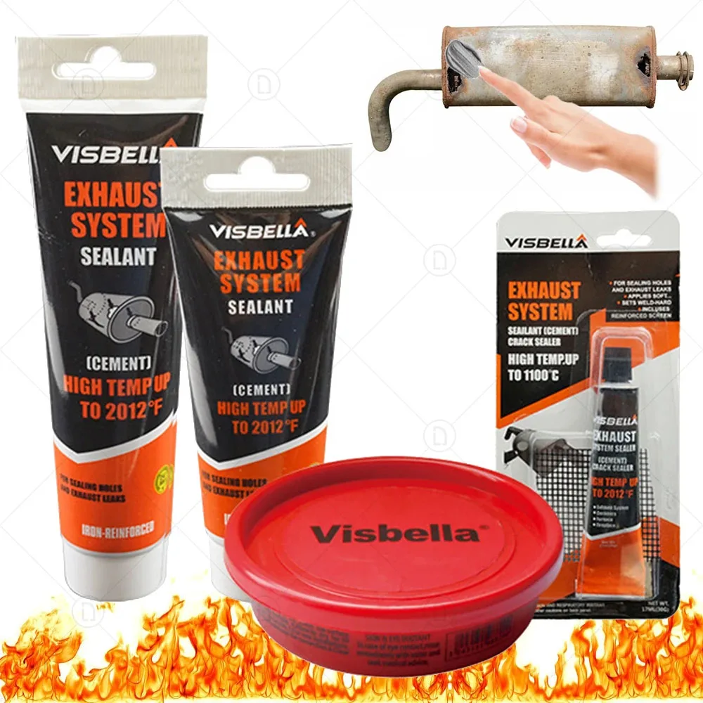 75g/150g Car Exhaust Repair Glue | High Temp Adhesive for Muffler, Pipe & Smoke Tube Welding/Leak Sealing