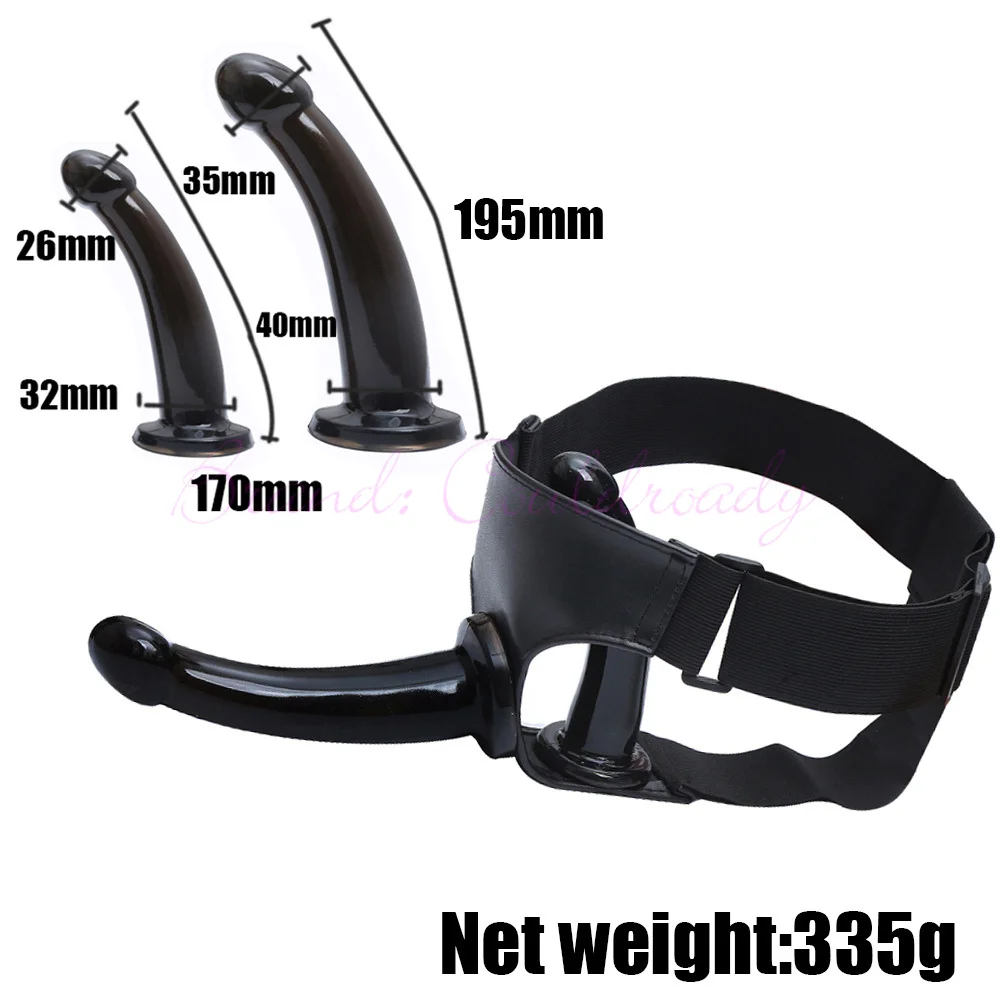 Black Soft Dildo Dual Ended Strapon Ultra Elastic Harness Belt Strap On Penis Adult Sex Toys for Woman Couples