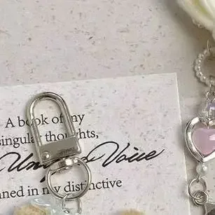 Dulce Punk Ángel conejo llavero de felpa colgante cadena para teléfono mochila encanto moda mujer bolso colgante pareja accesorio regalo