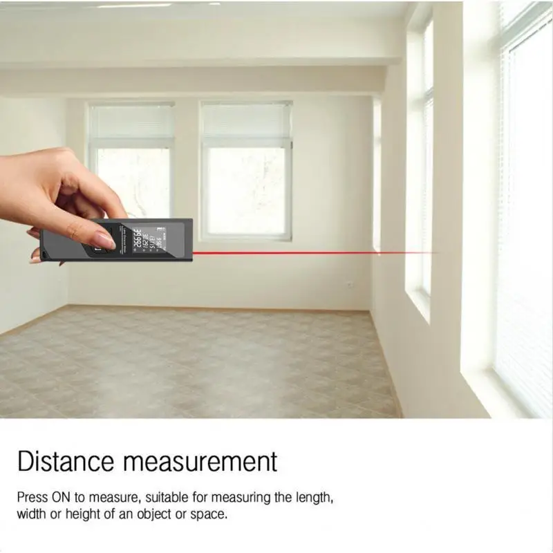 Laser Rangefinder 40/60M Portable Digital Distance Meter One Click Reading for Carpenter Woodworking Measurement