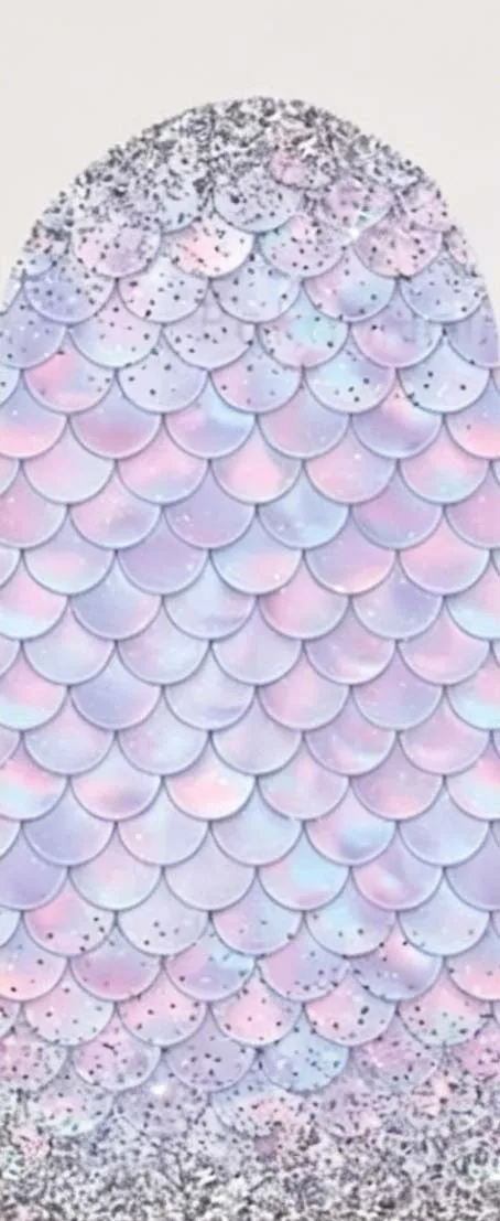 Custom 2-Side Mermaid Scale Baby Shower Arch Backdrop Cover Light Purple Fish Scale Diy Name Age Birthday Party Decor Backdrop