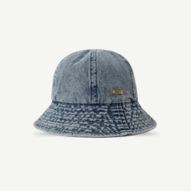 Fashion Washed Denim Hats Unisex Solid Vintage Summer Y2k Fisherman Cap Hat for Women Men Bucket Panama Hat Cap Sun Protection