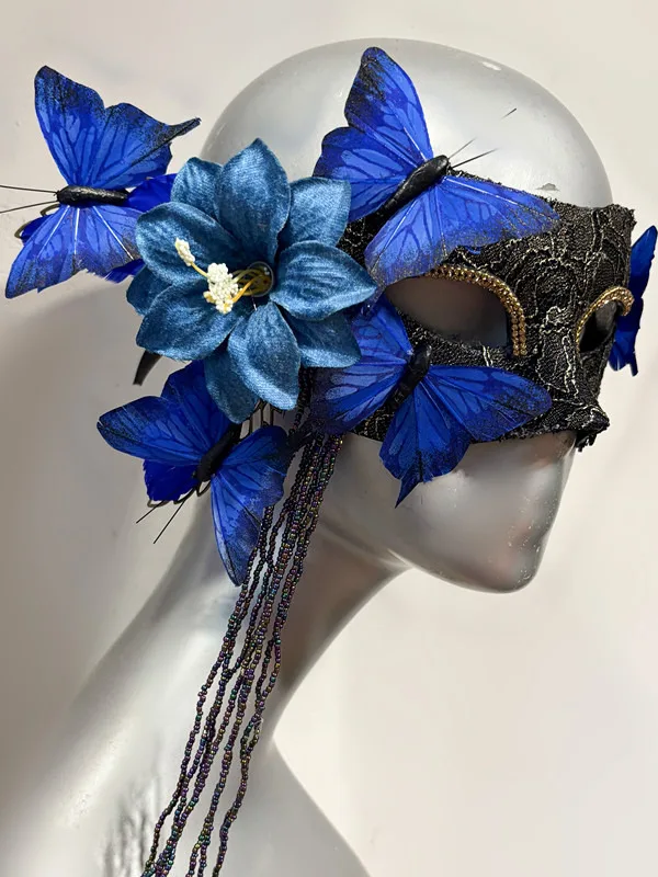 

Halloween Mask Mori Style Blue Party Fancy Dress Ball Carnival Singing Face Covering