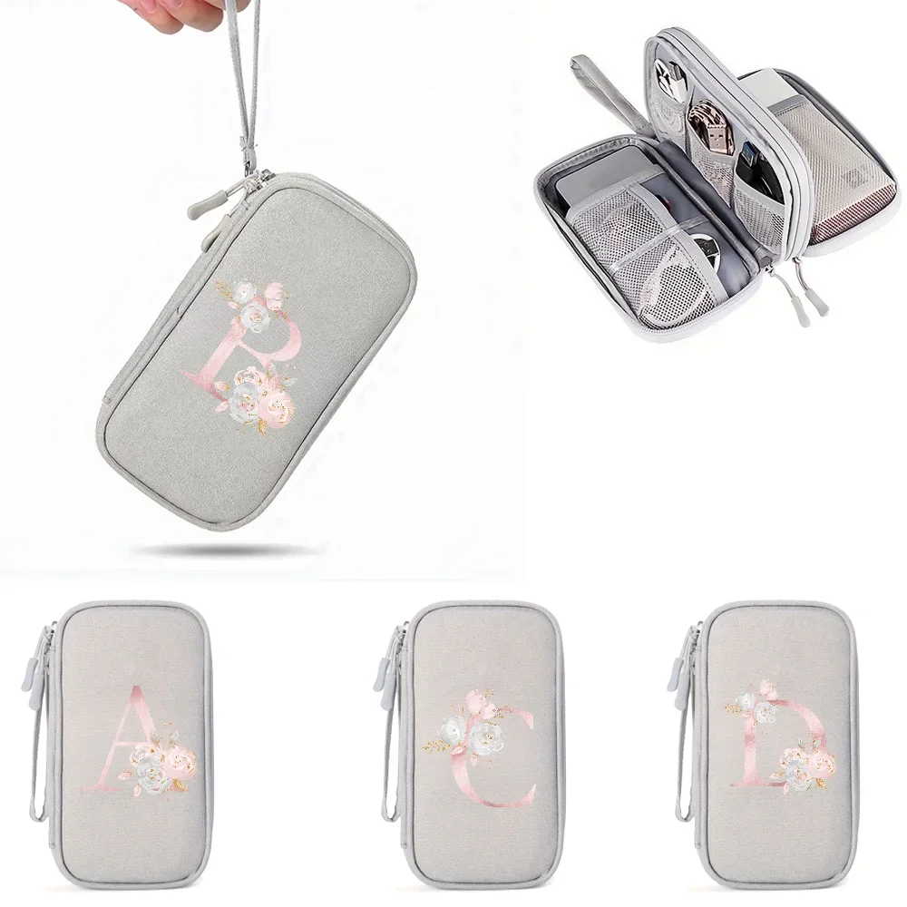 Portable Travel Organizer for Digital Devices: Multi-layer Headphone Cable Storage, Power Bank, and USB Cable Organizer