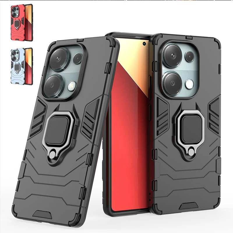 Para cubierta Xiaomi Redmi Note 13 Pro funda Redmi Note 13 Pro 4G Capa anillo magnético soporte de Metal cubierta Redmi Note 13 Pro Plus Fundas