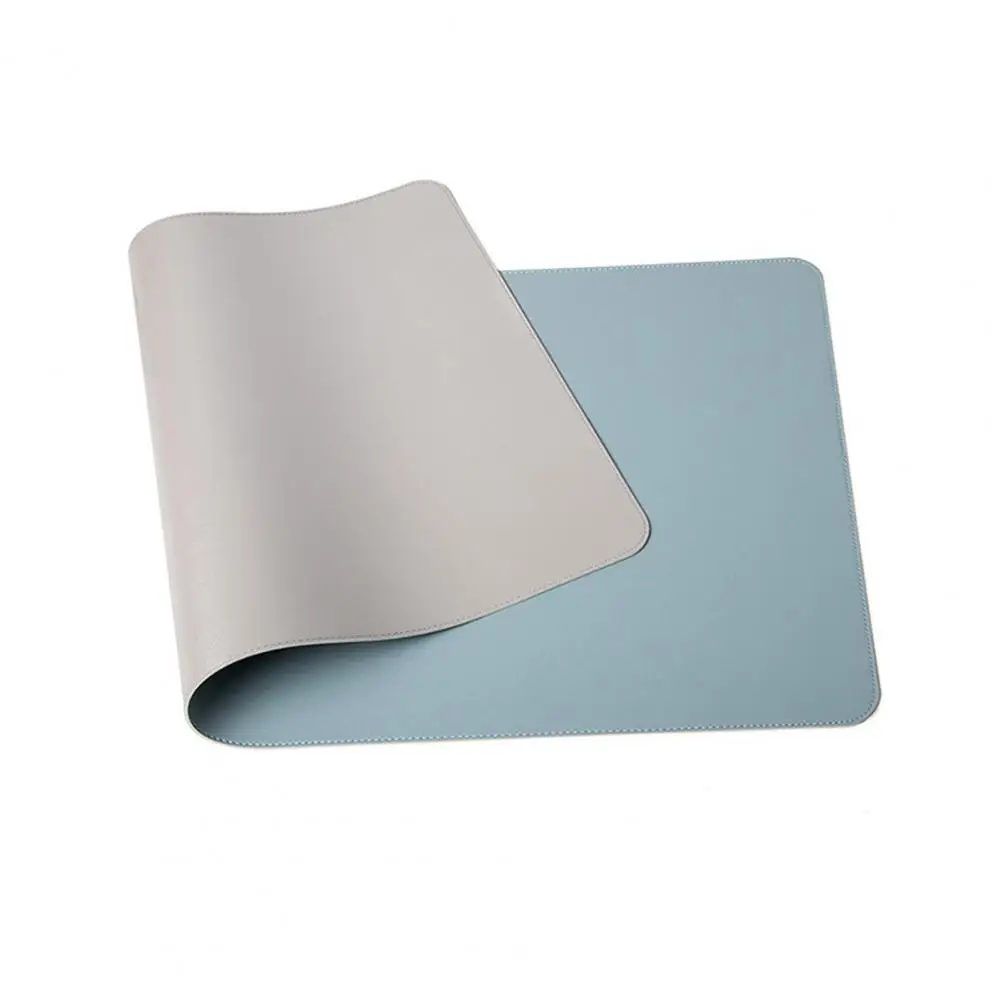 Stain Resistant PVC Mouse Pad Strap Design Faux Leather Decorative Smooth Surface Mouse Cushion Desk Gaming Keyboard Mat