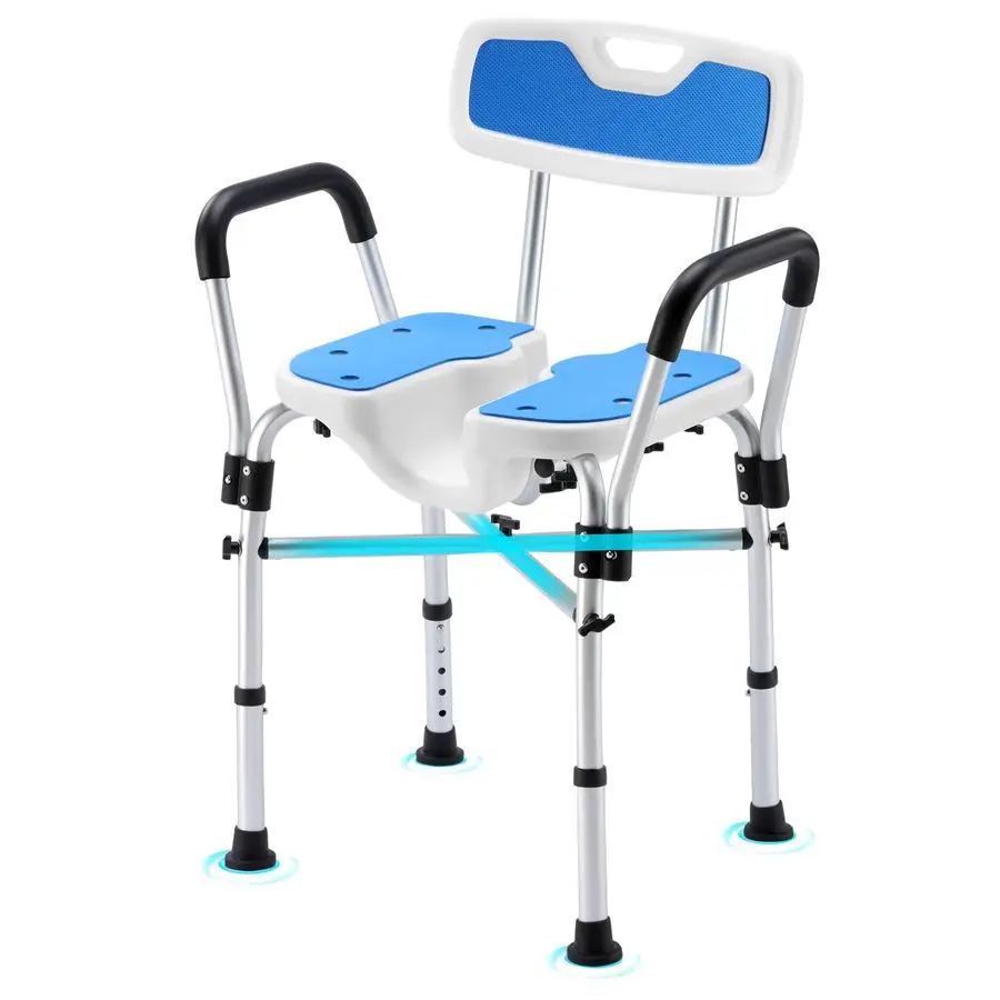 

Seat Shower Chair for Elderly and Disabled, 600lbs Heavy Duty, Aluminum Alloy, Blue