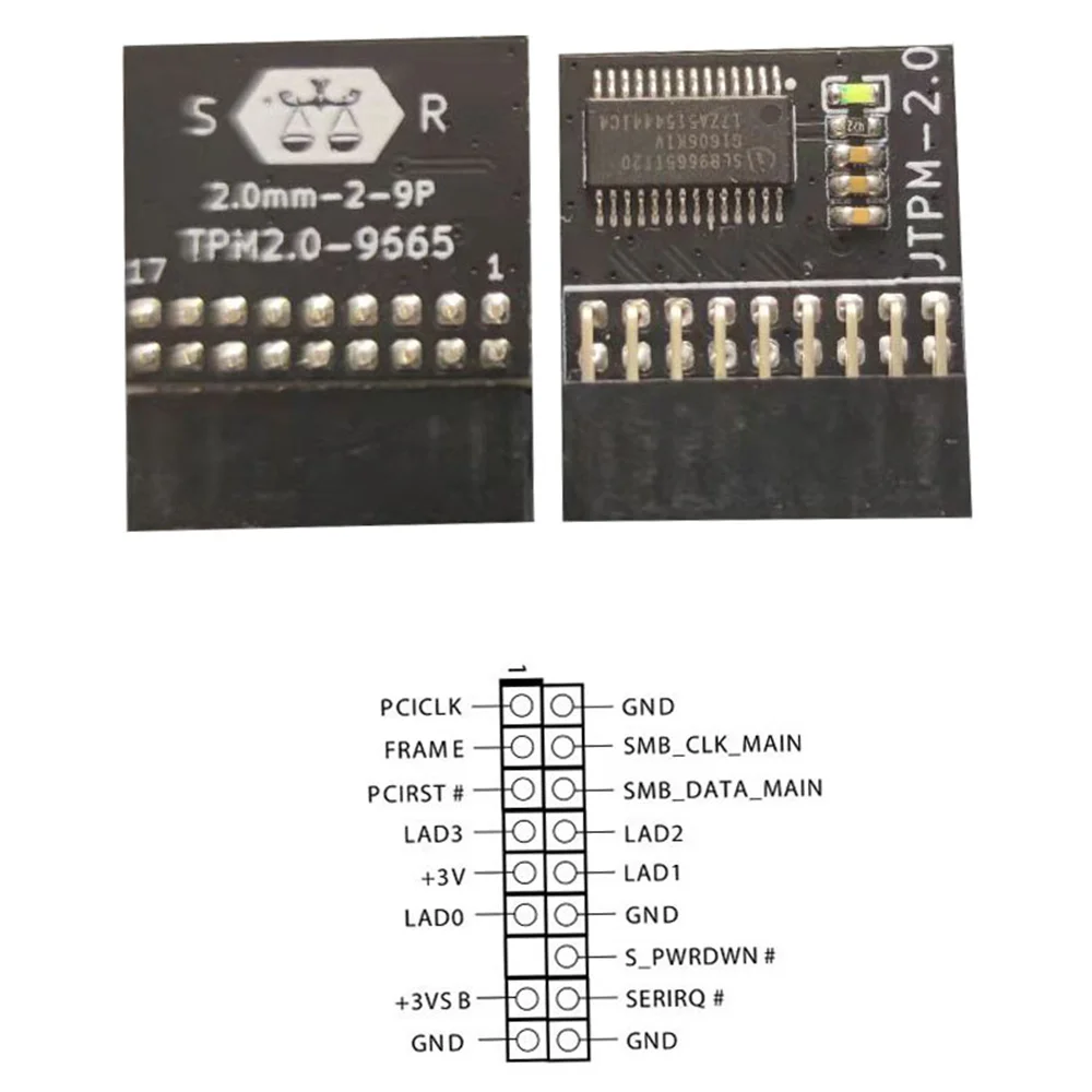 LPC TPM 2.0 Encryption Security Module Remote Card 18Pin TPM2.0 Module Board for ASROCK Windows 11