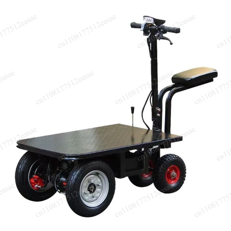 Foldable 4-Wheel Battery Electric Flatbed Cart For Construction & Cargo Transport