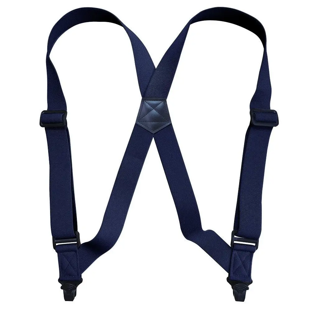 3.8cm Wide Men's Suspenders X Shape Elastic Suspenders Trouser Braces 2 Clips Adjustable Plastic Side Clip Braces Suspenders