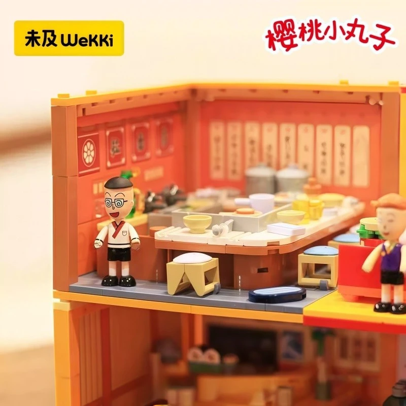 تشيبي ماروكو تشان التراص تجميع اللبنات أنيمي الكرتون نموذج سطح المكتب تحصيل الحلي هدايا عيد الأطفال