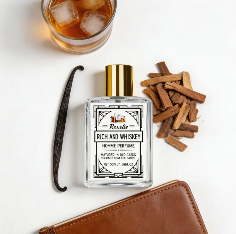 

ROXELIS Rich and Whiskey Homme Perfume, Woody Cologne Note, Delicate Fresh Aroma, Charming Fragrance for Men
