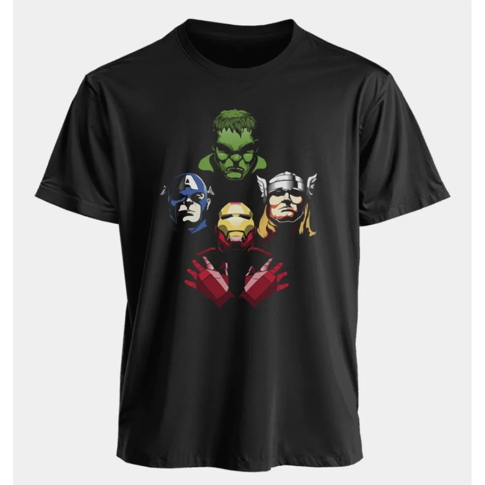 تي شيرت Marvel The Avengers للرجال والنساء من Iron ManCaptain America Thor Hulk Summer America للربيع والخريف بأكمام قصيرة #1