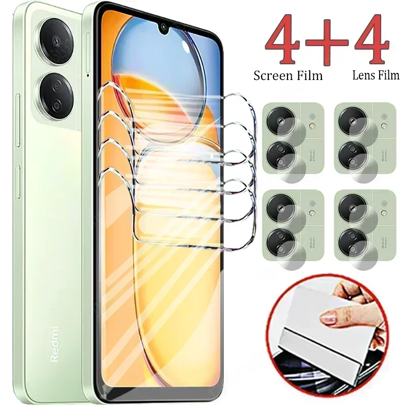 8IN1 Hydrogel Film For Xiaomi Redmi 13C 13 12C 10C 10A 9C A3 A1 A2 Plus Camera Lens Screen Protector Redmi K40 K50 K60 Pro Film