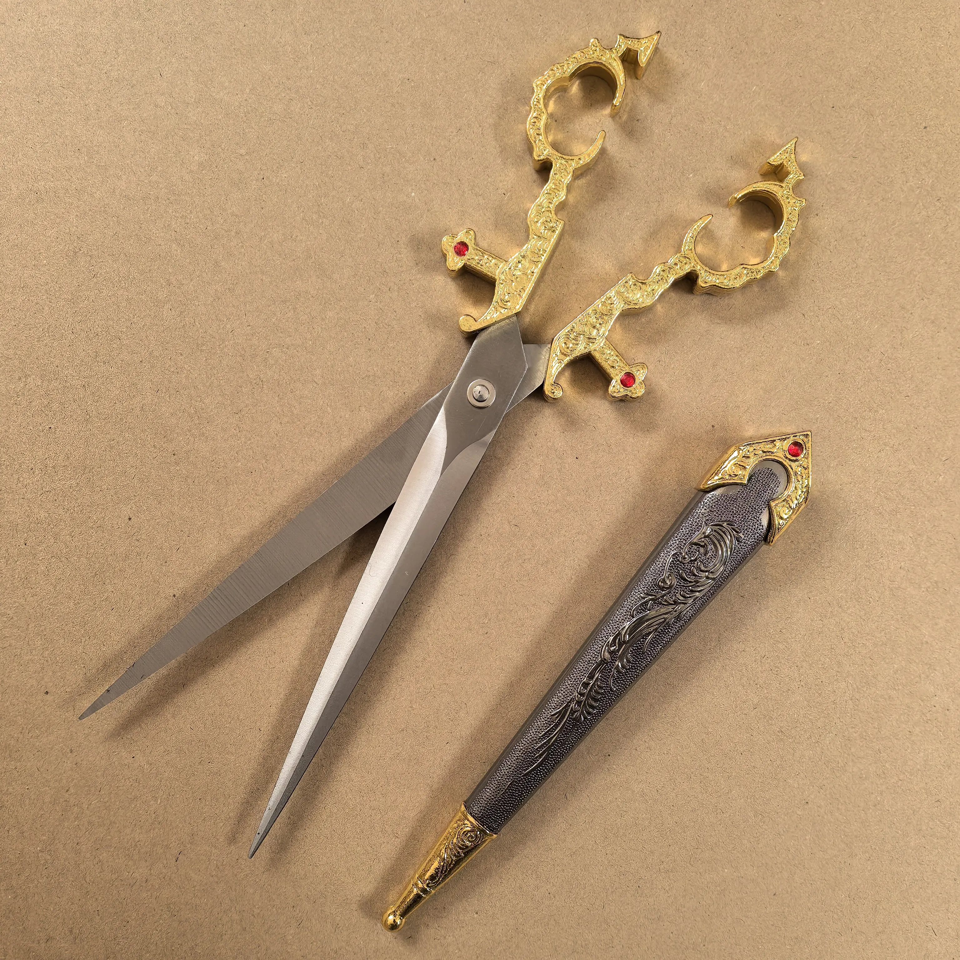 10.2インチ ミニショートソード/中世はさみソード/メタルブレード/コレクタブル/ゴールド