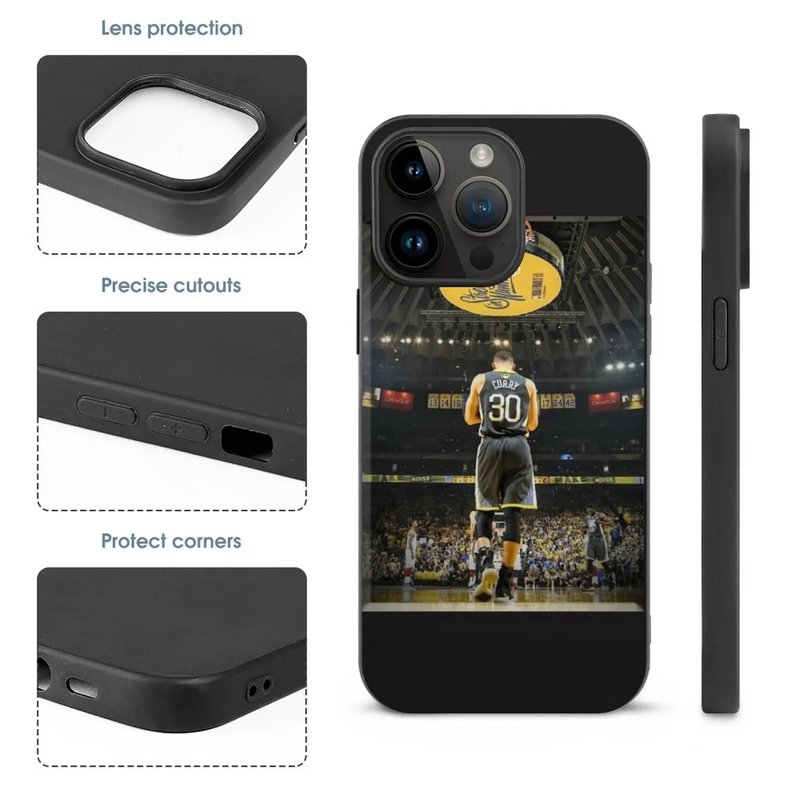 Steph-Curry Tempered Glass Case For Apple Iphone 16 15 14 13 12 11 X Xr 8 7 Etc. Black Phone Case Steph Curry Steph Curry