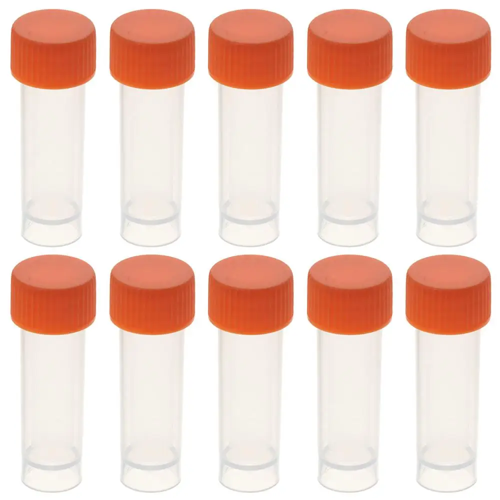 5ML 플라스틱 시험관 눈금 표시 및 나사형 뚜껑 실리콘 개스킷 포함 실험실용 5ML 직경