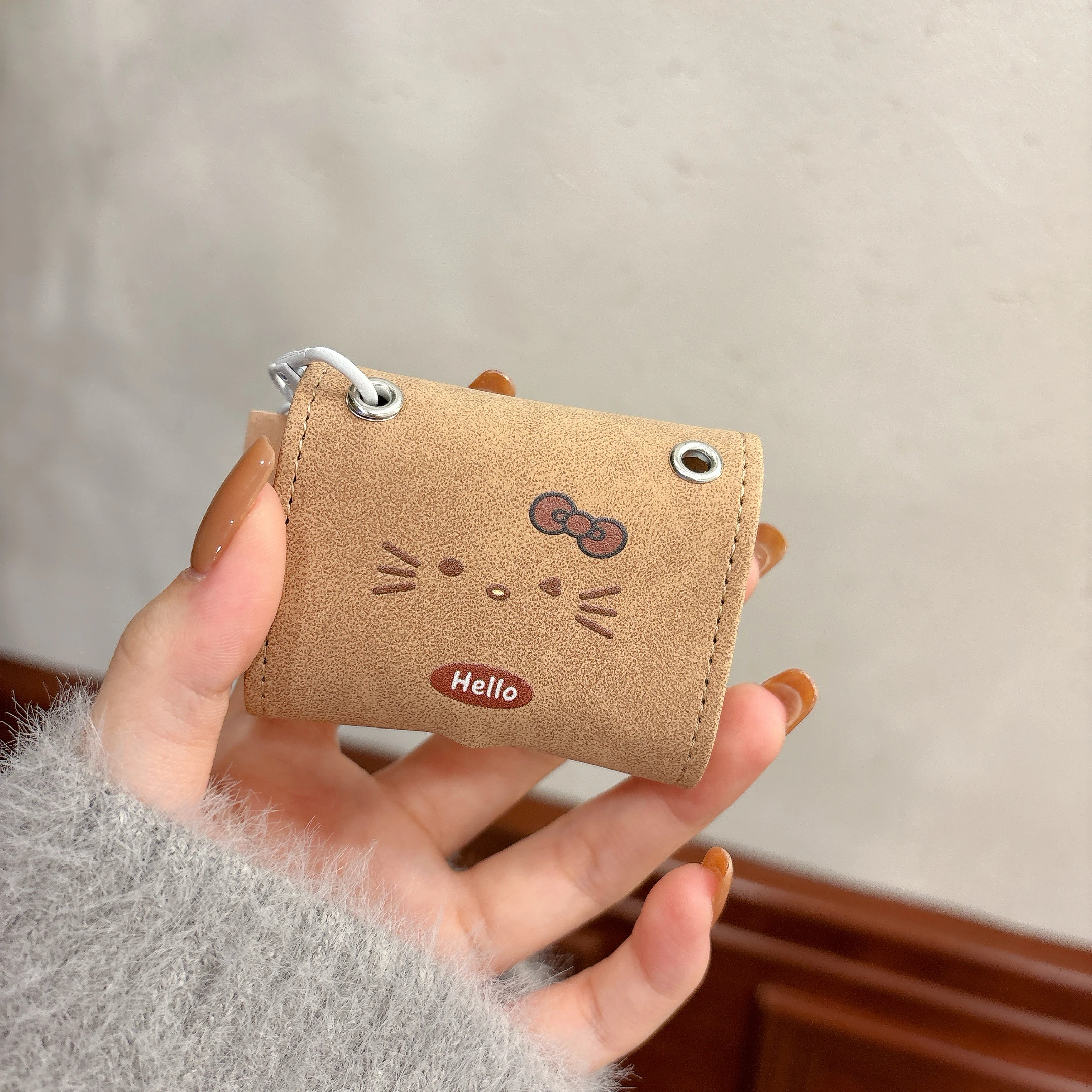 Leather Style Sanrio Hello Kitty Earphone Case For Airpods 4/2/3/1 Retro Style Anti-drop Protective Cover For Airpods Pro Pro2