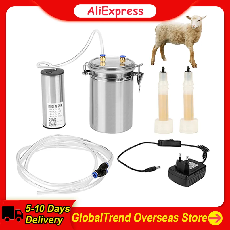 2L Electric Milking Machine Portable Stainless Steel Milker for Sheep 110-240V High Quality Electric Milking Machine