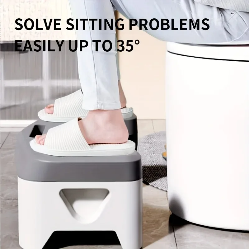 Toilet Stool Non-Slip Squatting Footstool Bathroom Helper for Constipation Relief Posture Step Stool for Adults Kids Pregnant image 2