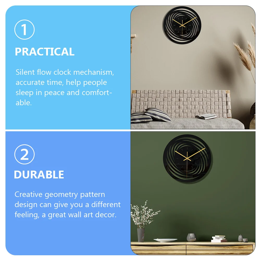 

Acrylic Wall Clock Living Room Clocks for Decor Analog Non Ticking Decoration Vintage Home