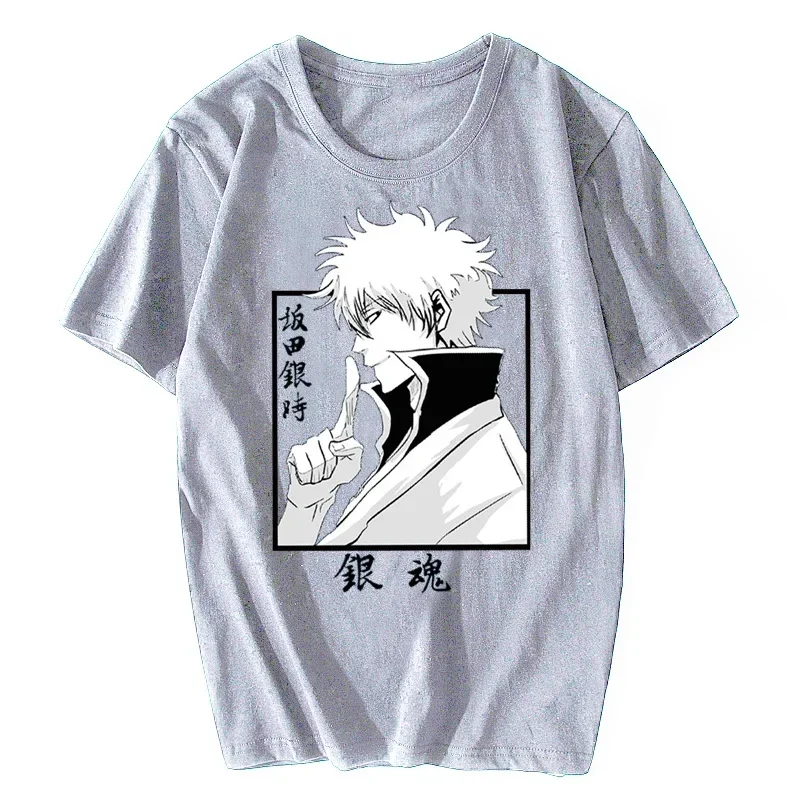 Gintama Sakata Gintoki Cool Men Summer Casual T-shirt Anime  T-shirt Hip Hop Tshirt Tees Harajuku Streetwear