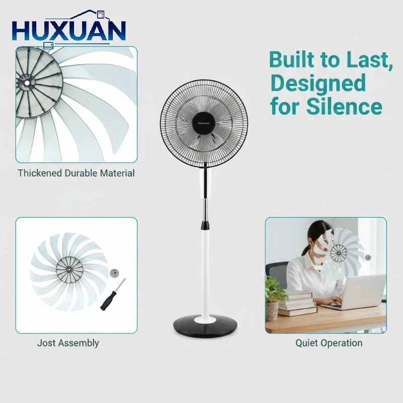 14 Inch Perfect Replacement Fan Blade with Nut Cover Low Noise Fit for Household Table Floor Fans