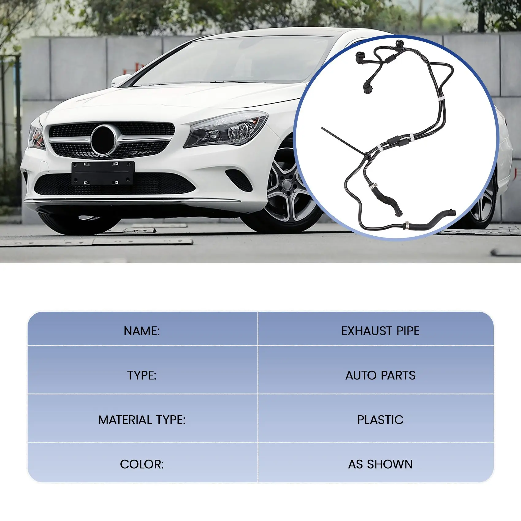 Exhaust Pipe C-Class Auxiliary Water Bottle Water Pipe A2055016600 2055016600 for Mercedes-Benz CLA 180 CLA 200 CLA 220