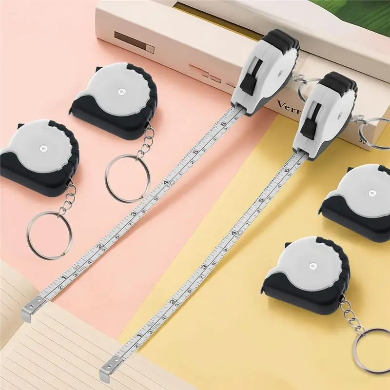 ABUH-Mini Tape Measure Keychain Set, 3 Ft Retractable, 24 Pieces, Pocket Size With Lock