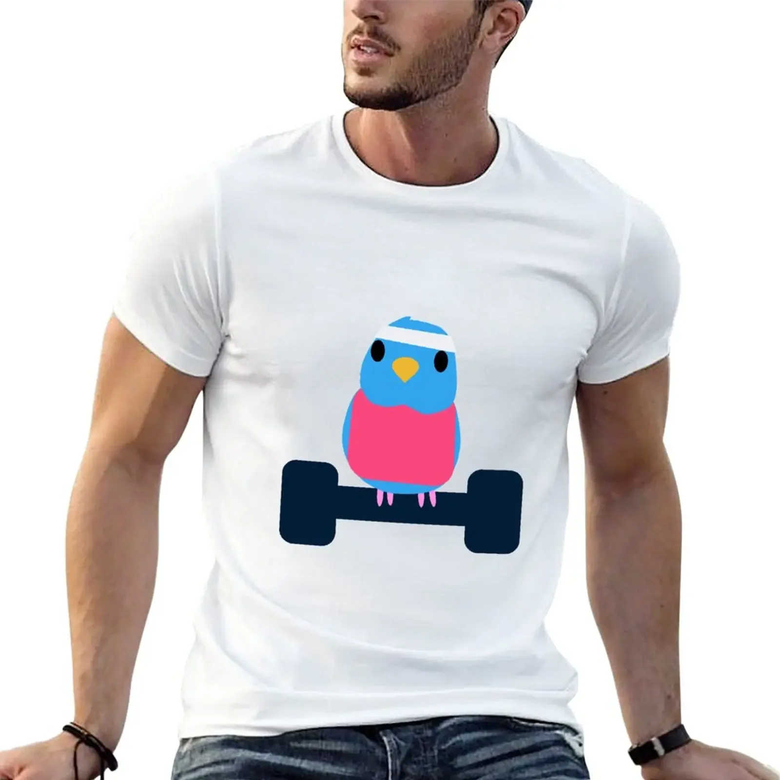 Workout Budgie T-Shirt boys t shirts korean fashion Short sleeve graphics t shirt Men's t-shirts