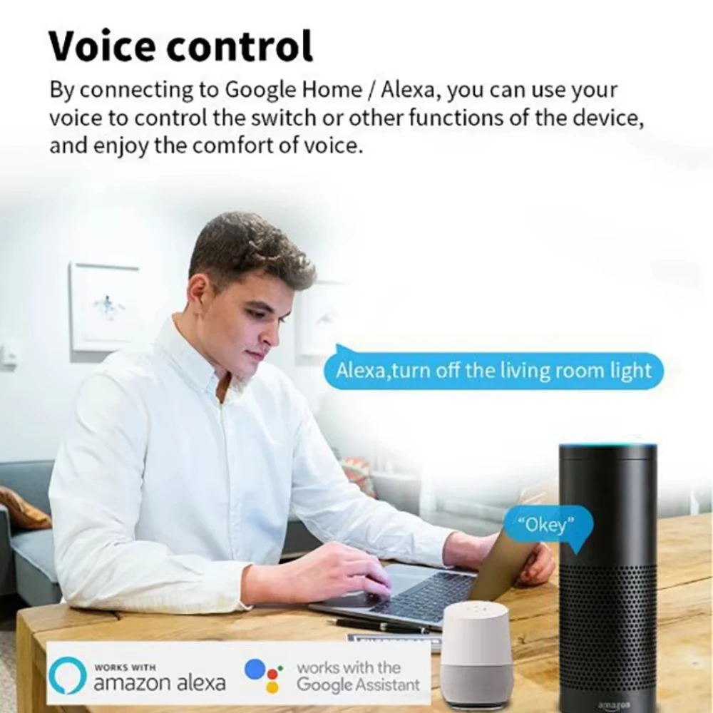 Cozylife 16A/20A WiFi Smart Switch Interruttore automatico Modulo relè Interruttore timer APP Controllo vocale Funziona con Alexa Google Home Alice