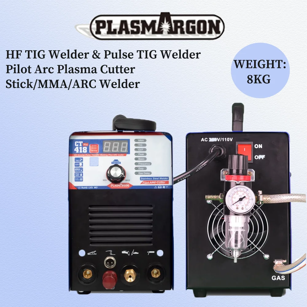 Plasmargon 4 in 1 Welding Machine CT418P TIG/CUT/MMA/PULSE Multifunction Pilot Arc Plasma Cutting Machine