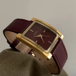 Vintage Temperament Simple square shape dial quartz belt Watch For women's girl Lady gift party Women's accessories wholesale