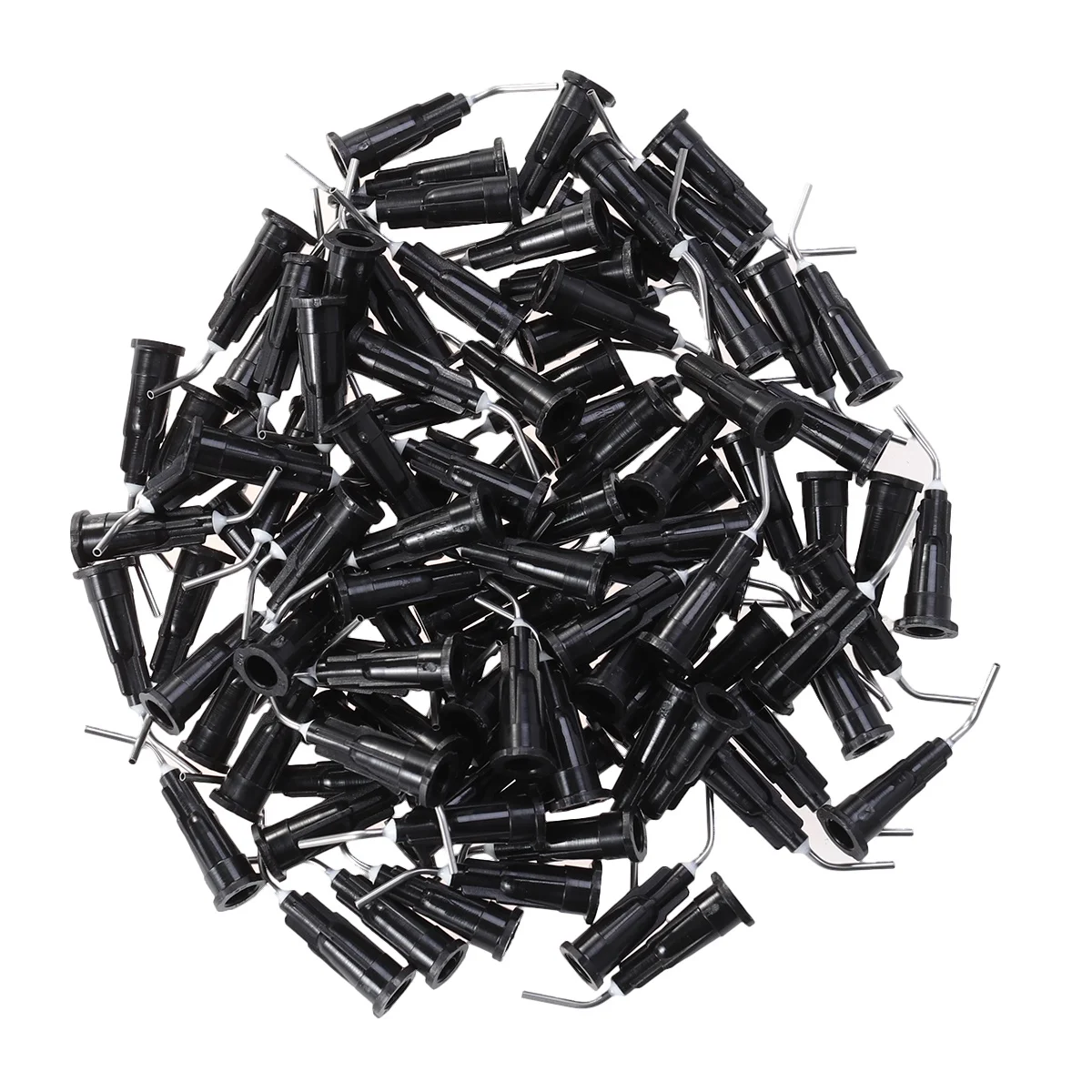 

100PCS Resin Dental Bent Needles Tip Disposable Dental Composite Needles Dental Cleaning Tool (20G 0.9MM Black)
