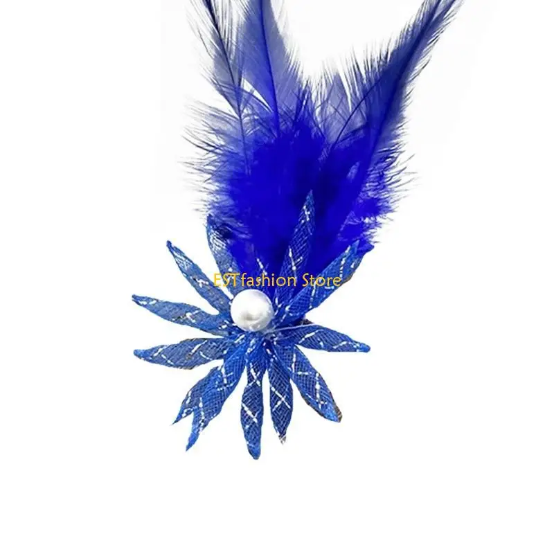 

Y5GC шиньон с перьями подсолнечника и сетчатой ​​вуалью, легкие украшения для волос из полиэстера для женщин и девочек, для