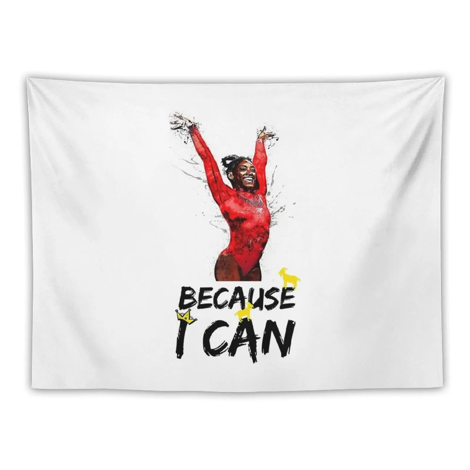 

Biles Gymnastics Simone Because I Can G.O.A.T Tapestry Decoration Pictures Room Wall Aesthetic Room Decors Tapestry