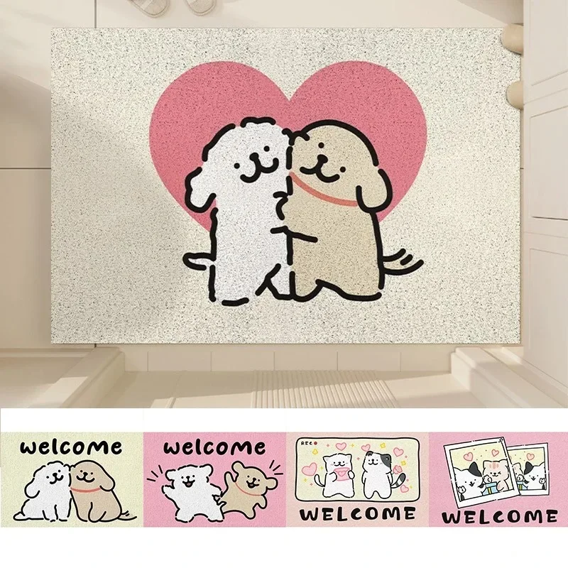 

Cartoon Dog Diatom Mud Floor Mat Welcome Carpet for Living Room Entryway Non-Slip Bathroom Shower Area Footpad Kitchen Decor Rug