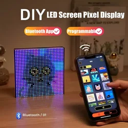 Smart LED Matrix Pixel Painel Night Lamp, USB, texto, placa de exibição do sinal do carro, controle App, tela Graffiti para casa, quarto, Desktop Lâmpadas